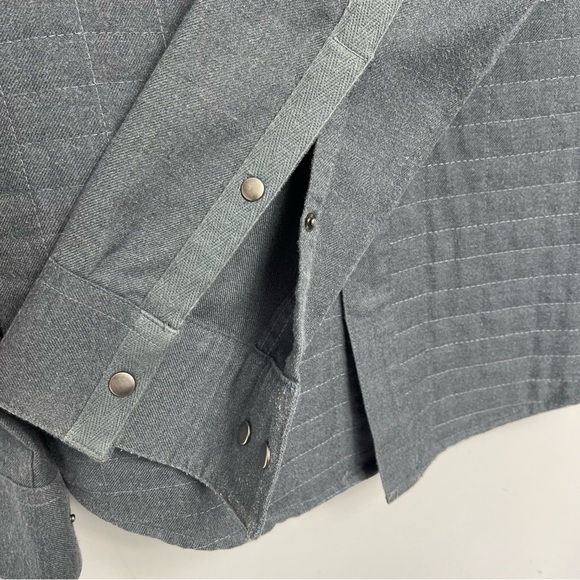 WRK Work Rest Karma Quilted Snap Button Down Flannel Shirt Casual Grid Mens XS - Picture 8 of 15